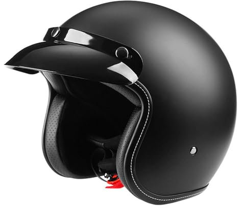GKCEGHKS Mezzo Elmetto Moto retrò Cromwell Caschi Aperto Caschi da Moto Mezzo Casco da Motociclista Vintage Caschi ECE Omologato retrò Casco Scodella Portatile Mezzi Caschi Jet
