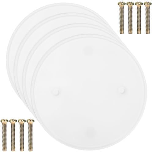 Operitacx 4pcs Ceiling Cover Plate Ceiling Hole Covers with Screws Round Covering Plates Circular Blank Up Cover Flat Blank Plate Round Electrical Box Covers