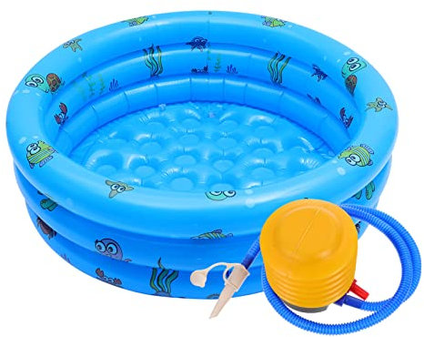 KICHOUSE Piscine Gonflable pour Garçon Fille Aire De Jeux Ronde avec Pompe à Air pour Activités Extérieures
