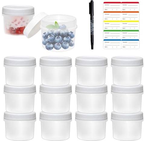 ZUYIST 20 Stück Auslaufsichere Frischhaltedosen 160ml,Kleine Gefrierdosen | Stapelbar Wiederverwendba Mikrowelle Gefrierschrank Aufbewahrungsbox mit Deckel für Soßen, Dips und Gewürze