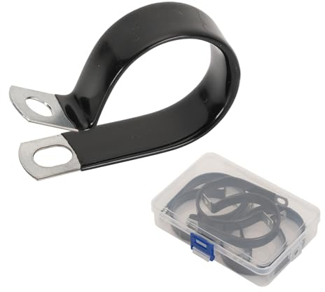 ACATMOON 2 Vinyl Coated Clamps,Cushioned Insulated Metal Cable Clamp for Wiring,Tubes (pack of 6)