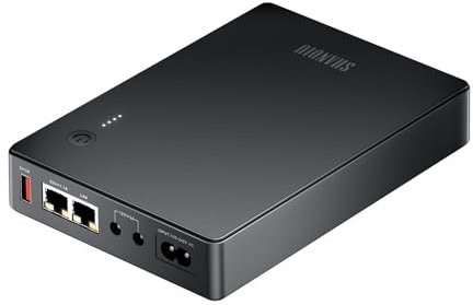 Mini UPS con Gigabit POE para router, módem, cámara de vigilancia, entrada CA, salida 5 V, USB, 12 V CC y 48 V ~ 55 V POE++