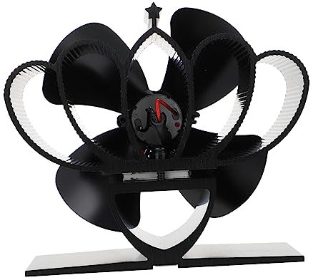 LABRIMP 1 pièce Ventilateur de Cheminée Mini Aluminium pour Poêle à Ventilateur Circulant Silencieux Améliore la Circulation de Air Chaud de Carburant Compatible avec Cheminées et Poêles