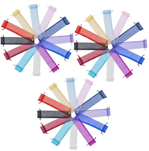 FUNOMOCYA Organza Geschenktüten Leicht zu Tragen und Verschließen 50 Stück mit Kordelzug Kleine Aufbewahrungstaschen aus Organza Zufälliger Stil für Geschenke und Partydekoration