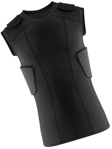 Football Sternum Guard Padded Protective Shirt Football Rib Protector Baseball Padded Compression Shirt Back Protector Sports Collision Protections Suit