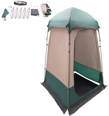 Tente de douche pour camping, cabine de toilette, cabine de toilette pop-up, portable, serviette de sol amovible, imperméable, coupe-vent, protection solaire PU 50+, pour camping et plage, 160 x 160 x