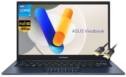 ASUS Vivobook 14 FHD Laptop, Intel Core i5-1334U, 40GB RAM 2TB SSD, NumberPad, Long Battery Life, Private Webcam, PDG HDMI Cable, US Version KB, Windows 11 Pro, Quiet Blue