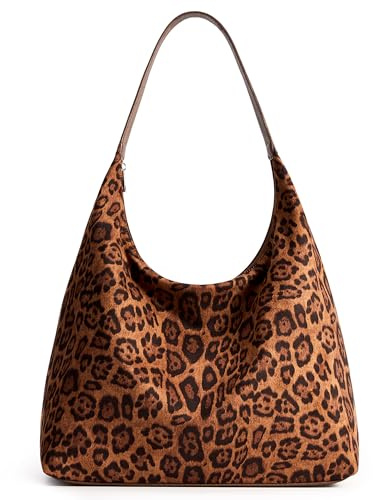 KALIDI Damen Shopper Handtasche Schultertasche PU Leder Tote Bag Vintage Hobo Tasche mit Reißverschluss Groß für Arbeit Schule Shopper Lässige täglich Dunkelbraun Braun