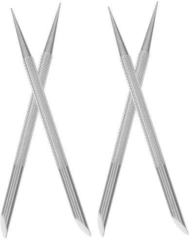 Cabilock Juego de 4 Empujadores de Cutículas de Acero Inoxidable Doble Cara Raspador y Recortador de Cutículas para Manicura y Pedicura Herramienta de Limpieza de Uñas Profesional