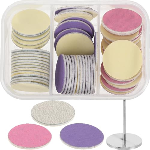 TOYANDONA Elektrische Pediküre Hornhautentferner Scheiben 60 Stück 25mm Schleifpads mit Lager Maniküre und Fußpflege Werkzeug für Abgestorbene Haut und Nagelpflege