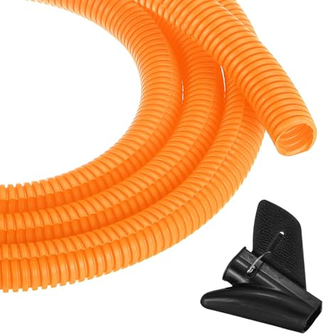 sourcing map 3/4 Inch 10ft Split Wire Loom Tubing, Flexible Cord Protectors with Installation Tool Cable Management Sleeve Conduits Cover for Office Home Electrical Automotive Wires, Orange