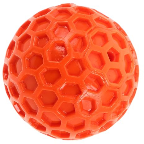 TOPBATHY Balle Sonore en Caoutchouc Souple pour Petits Chiens et Chiots, Interactif à Mâcher, Design Nid d'abeille, pour Jeux de Lancer en Intérieur