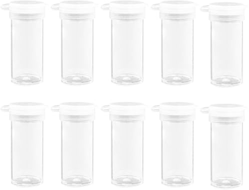 10 Stück Mini Salzstreuer Set für Unterwegs, 6g Salzstreuer Klein aus Kunststoff, Transparente Mini Gewürzstreuer mit Deckel, Tragbare Salz und Pfefferstreuer Klein für Reise, Camping, Picknick, BBQ