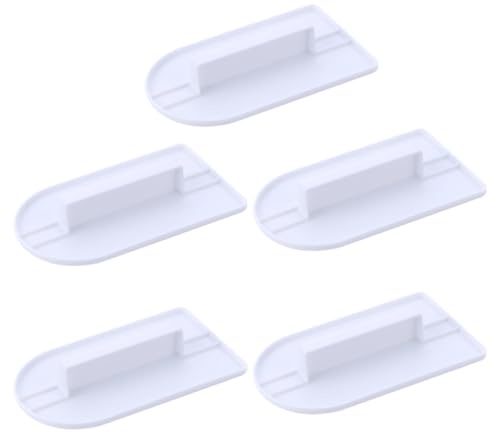 Alipis 5pcs Fondant Smoother Set for Baking and Cake Decorating, Plastic Cake Scraper with Handle for Shaping and Smoothing Rolled Fondant, for Home Baking in White