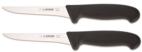 Giesser 2X Ausbeinmesser in der Farbe Schwarz, Klingenlänge 13cm, Made in Germany