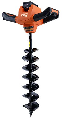 SuperHandy Earth Auger Power Head w/Steel 6x30 Bit Ultra Duty Eco-Friendly Electric Cordless Lithium-Ion Battery & Charger for Earth Burrowing/Drilling & Post Hole Digging (Earth Auger 6 Set)