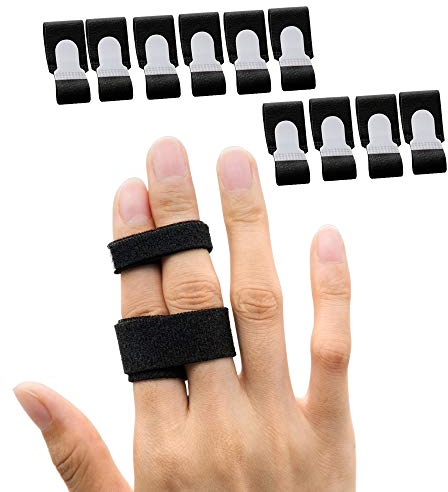Sumifun 10x Trigger Finger Schiene, buddy loops, fingerbandage für kleiner finger, mittelfinger, ringfinger, Verstellbare Fingerschutz