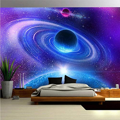 Fototapete 3D Effekt Kosmischer Planet Tapete Modern Vlies Riesiges Bild Wohnzimmer Schlafzimmer Jugendzimmer Dekoration 300x210CM