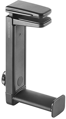 Mars Gaming MHH2, Support De Casque, Crochet Et Support, Gestion des Câbles, Hauteur Réglable, Noir.