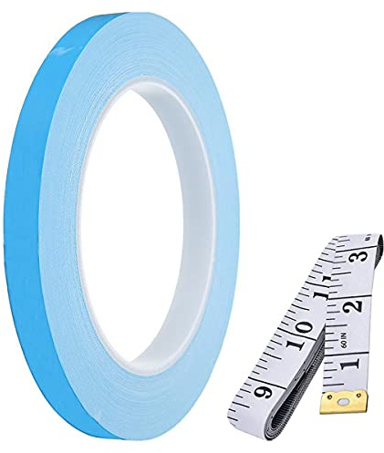 Youmile 5mm x 25m Wärmeleitfähiges Doppelseitiges Klebeband Wärmeleitklebeband Kühlband für Kühlkörper, LED-Leuchten, IC-Chip, CPU, GPU mit 1,5m Maßband