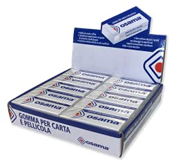 Osama - Gomme Blanche, Lot 20 Pièces, Boîte Idéal pour Papeterie et Fourniture Scolaire et Bureau - Pour Crayon Papier pour Pellicule et d'autres Surfaces, Effaceur avec Finition Nette et Précise