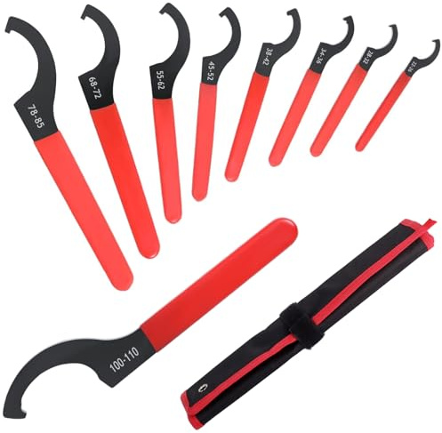 Adjustable Shock Coilover Wrench Set Universal Spanner Wrench for Coil Overs Adjustments/Suspension Systemand Weight Balance, Spanners Hook Wrenches Tools 9 PCS