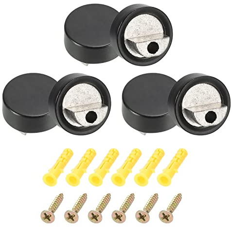 sourcing map Miroir Clips Miroir Flottant Pour Verre 6-7mm Noir 20mm 6Pcs | Toilettes Miroir Clips Pour Sans Cadre Miroir, Miroirs Console Support Murs Fixe Raccord