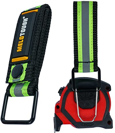 MELOTOUGH Tape Measure Holder Measuring Tape Holder Drill Impact Tool Holster for Tape Measure, Drills, Clipped Tools (2pcs Lime)