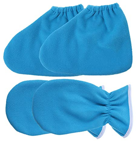 FRCOLOR Paraffinwachshandschuhe Und Fußstulpen Wärmetherapie Universalgröße Waschbar Wärmespeicher Pflegehandschuhe Aus Polyester Und Flanell Für Hand Und Fußpflege