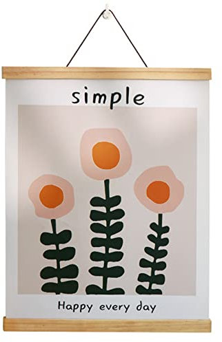 Martin Kench 2er Set Magnetisch Posterschiene, Bilderrahmen Posterleiste Posterhänger, Bilderrahmen aus Teak für drucken Kunstwerk (51cm)