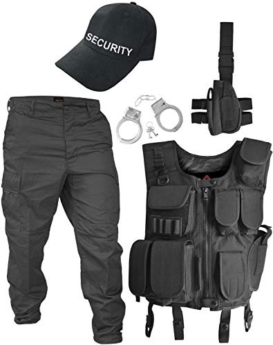 normani SWAT/SECURITY/POLICE Kostüm bestehend aus Weste, Hose, Pistolenholster, Handschellen und Basecap