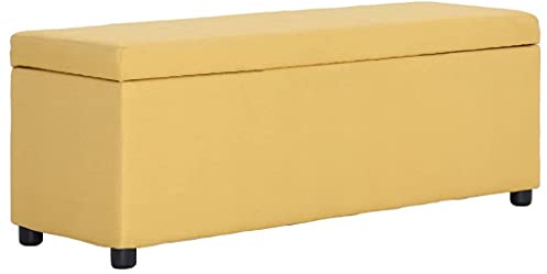 ZQQLVOO Couch hocker Badhocker mit Stauraum Bettbank Hocker mit Stauraum Flur Möbel Bank mit Staufach 116 cm Gelb Polyester