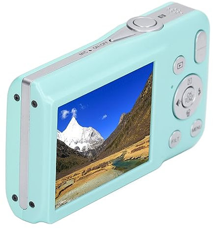 Fotocamera Digitale 8K, Videocamera per Bambini HD 68MP Schermo da 2,7 Pollici Zoom 16X Timer Scatta Filtro Bellezza Registrazione Video Fotocamera Digitale Compatta (GREEN)