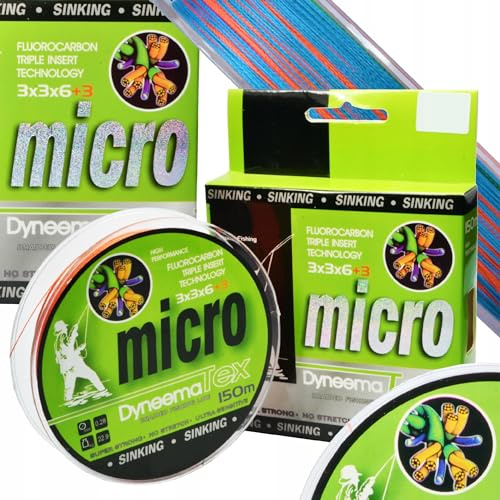 Angelschnur geflochten Dyneema Micro Tex Multicolor 150m 0,18-0,28mm Braided Fishing line