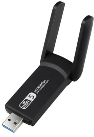 ewgrkbd Adaptador WiFi USB 2,4G+5,8G 1200Mbps Tarjeta de Red Dongle de Antena de Internet inalámbrica de Doble banda/200