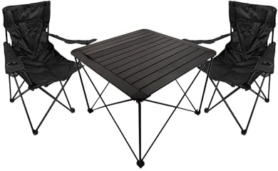 Mojawo 3tlg Campingmöbel Set Camping Festival L70xB70xH56cm 1x Campingtisch Campingstühle Stoff Oxfort klappbar