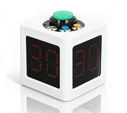 Reloj de Disparo con Temporizador de Póquer, Temporizador de Cubo para Juegos de Mesa con 20/30 Segundos y Tiempo Personalizado, Cronómetro de Cuenta Regresiva de Segundos de