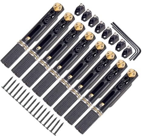 1 Set 8 Saiten Headless Gitarrenbrücke Ersatz E-Gitarre Zubehör Gitarre (Color : Black)