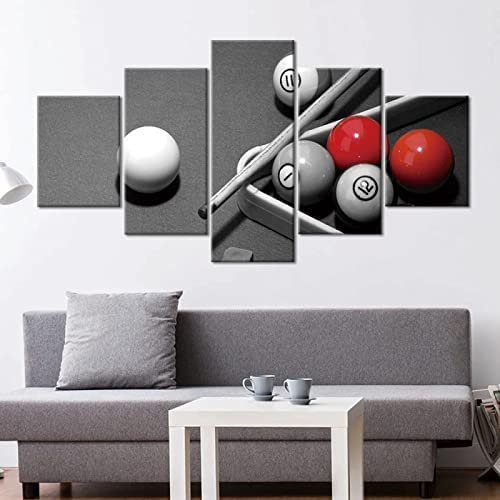 5 Teilig Leinwand Wanddeko Indoor-Billard Poster Hd Bilder Leinwanddrucke 5 Stück Gemälde Modern Wohnzimmer Wohnkultur Geschenk 100 X 50 Cm / 39,37 X 19,68 Zoll Schlafzimmerbürohotelwandkun -2J6N/F1L4