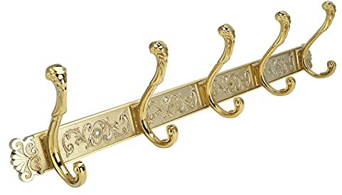 Hyuduo Antiker Kleiderhaken, Kleiderhaken, Antike Zinklegierung, Wandregal, Mäntel, Jacken, Hüte, Handtücher, Kleiderbügel mit 5 Haken für Badezimmer, Badezimmerregal, Kleiderhaken