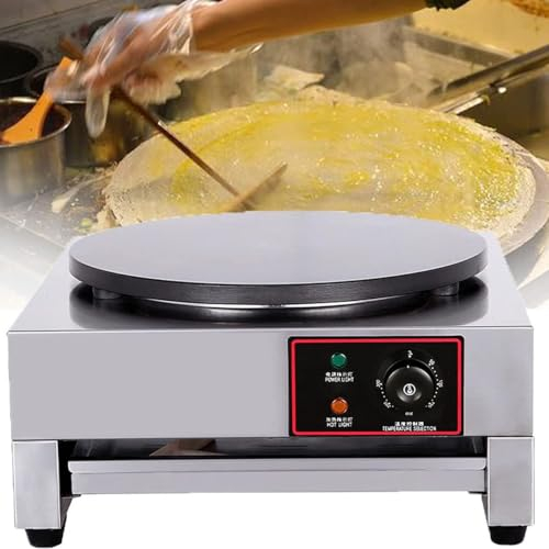 GYQSSD Crepiera Elettrica, Piastra per Pancake Commerciale da 16, Padella per Crepe Antiaderente per Pancake, Piastra Riscaldante per crêpe con Piastra Riscaldante 50-300 ℃,Singlehead