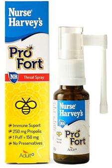 Nurse Harvey's Profort 20ml (Propolis Spray, Soothing Cough, Sore Throat, Colds,Throat Irritation,Mouth Infection)