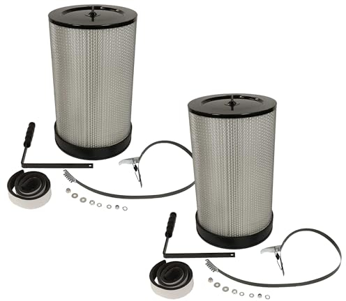 vhbw 2X Feinstaubfilter kompatibel mit Metabo SPA 1701 W Absauganlage - Feinstaub-Filterpatrone mit Reinigungsbürste