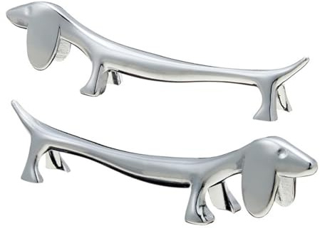 Wuyooprt 6/12 Stück Essstäbchen Ablage Süßes Dackel Design Stäbchen Halter Hund Figur Besteckhalter Für Messer Gabel Löffel, Edelstahl Messerbänkchen und Besteck Ständer, Geschirr Rack Halter