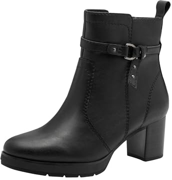 Jana Dam Boot Heel Vegan modestövlar, svart, 38 EU, svart, 38 EU