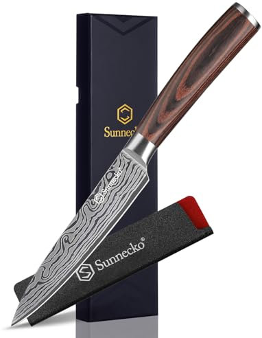 Sunnecko Allzweckmesser 13CM Kochmesser -Multifunktionales Küchenmesser, Scharfes Messer für Profi und Hobbyköche, Langlebige Klinge, Ergonomischer Griff