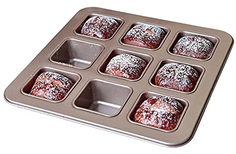 Teglia da forno antiaderente per brownie, teglia per cheesecake, tortiera quadrata, 9 cavità per cottura