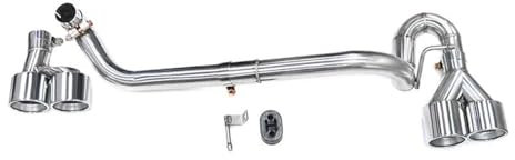 ZEEBQHKLW Für B&MW 5er E60 520i 523i 525i Upgrade M5 Heckstoßstangen-Quad-Auspuffanlage Schalldämpfer Auspuffendrohr Zubehör(Silver)