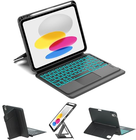 IVEOPPE Trackpad Keyboard Case for iPad A16 11th Gen 2025/10th Gen 2022
