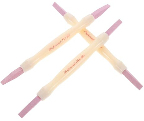 SAFIGLE Set de 3 Herramientas de Manicura Diseño Dualhead, Piedra para Esmalte de Uñas, Portátil Plástico para Pulido Fino en Uso de Salón